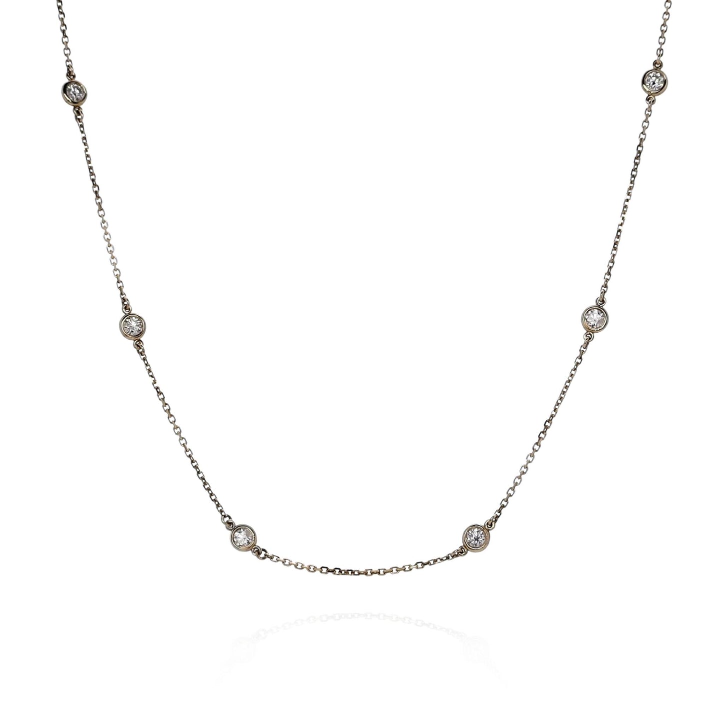 14k Yellow Gold Diamonds By The Yard 2.65mm Diamond Station Necklace