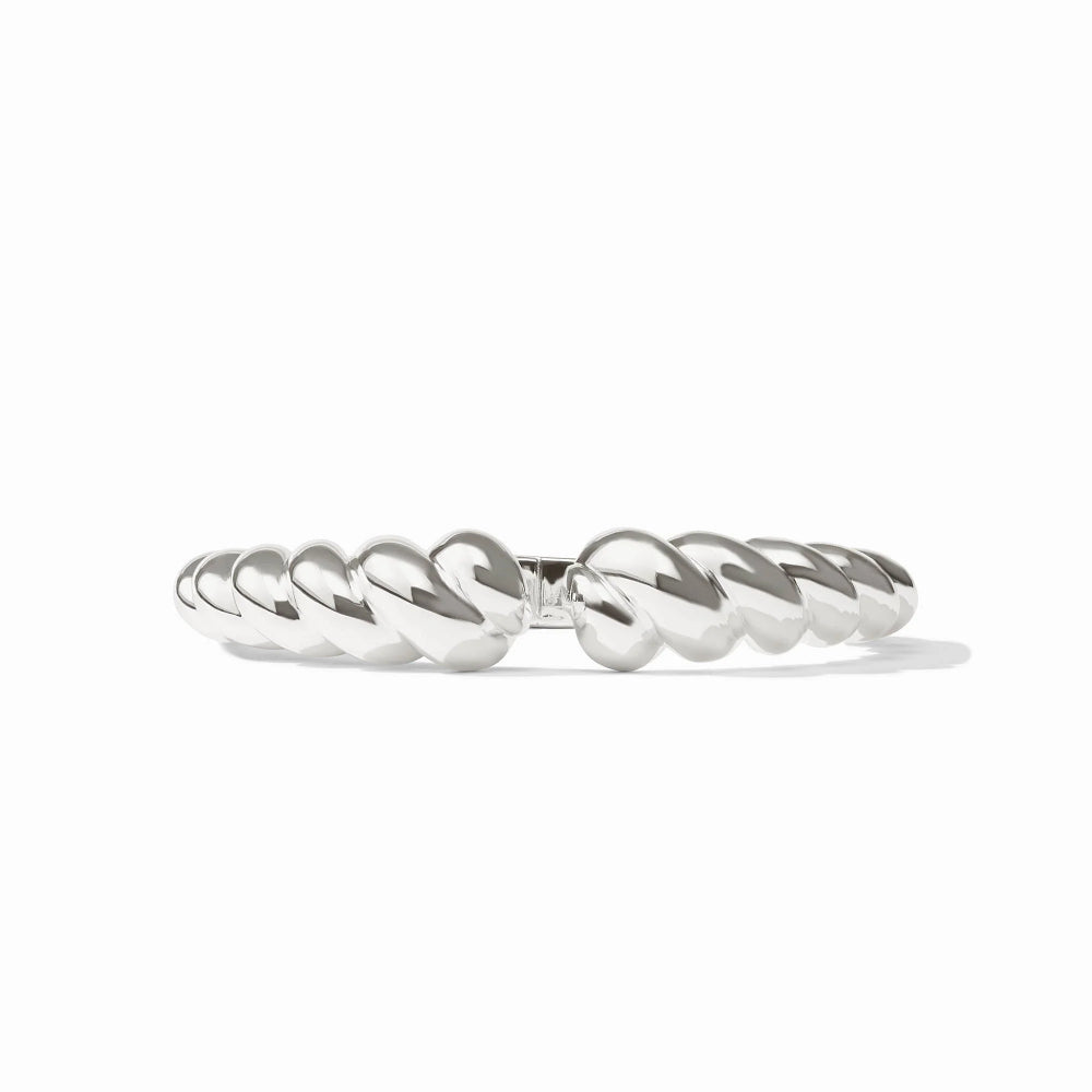 Silver bracelet on a white background