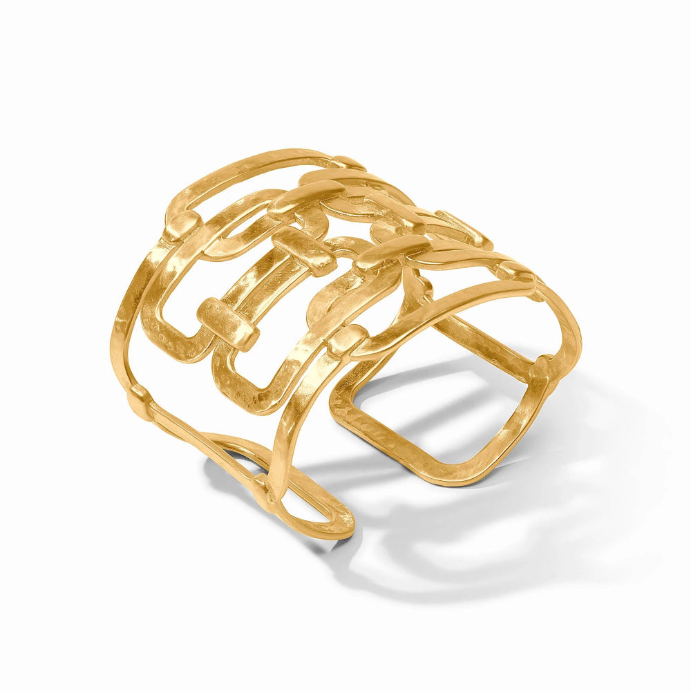 Gold bracelet on a white background