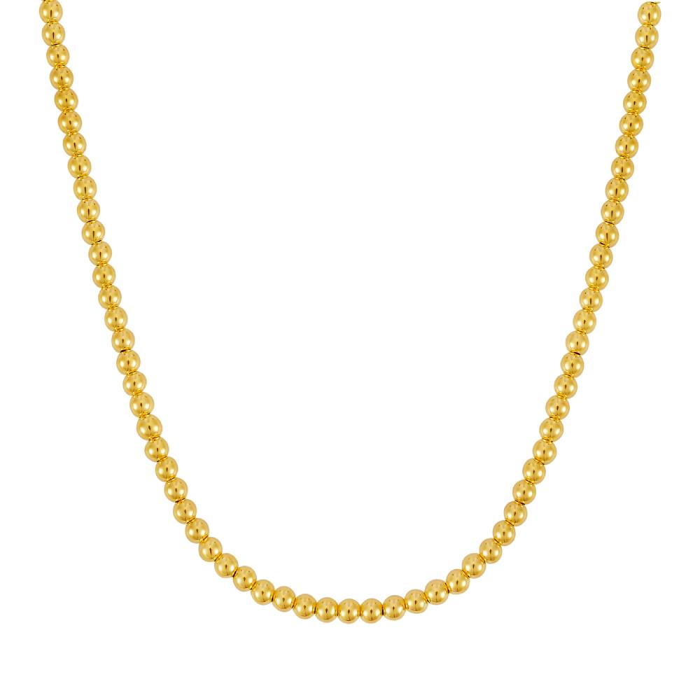 14k Yellow Gold 16-18" Polished Bead Necklace