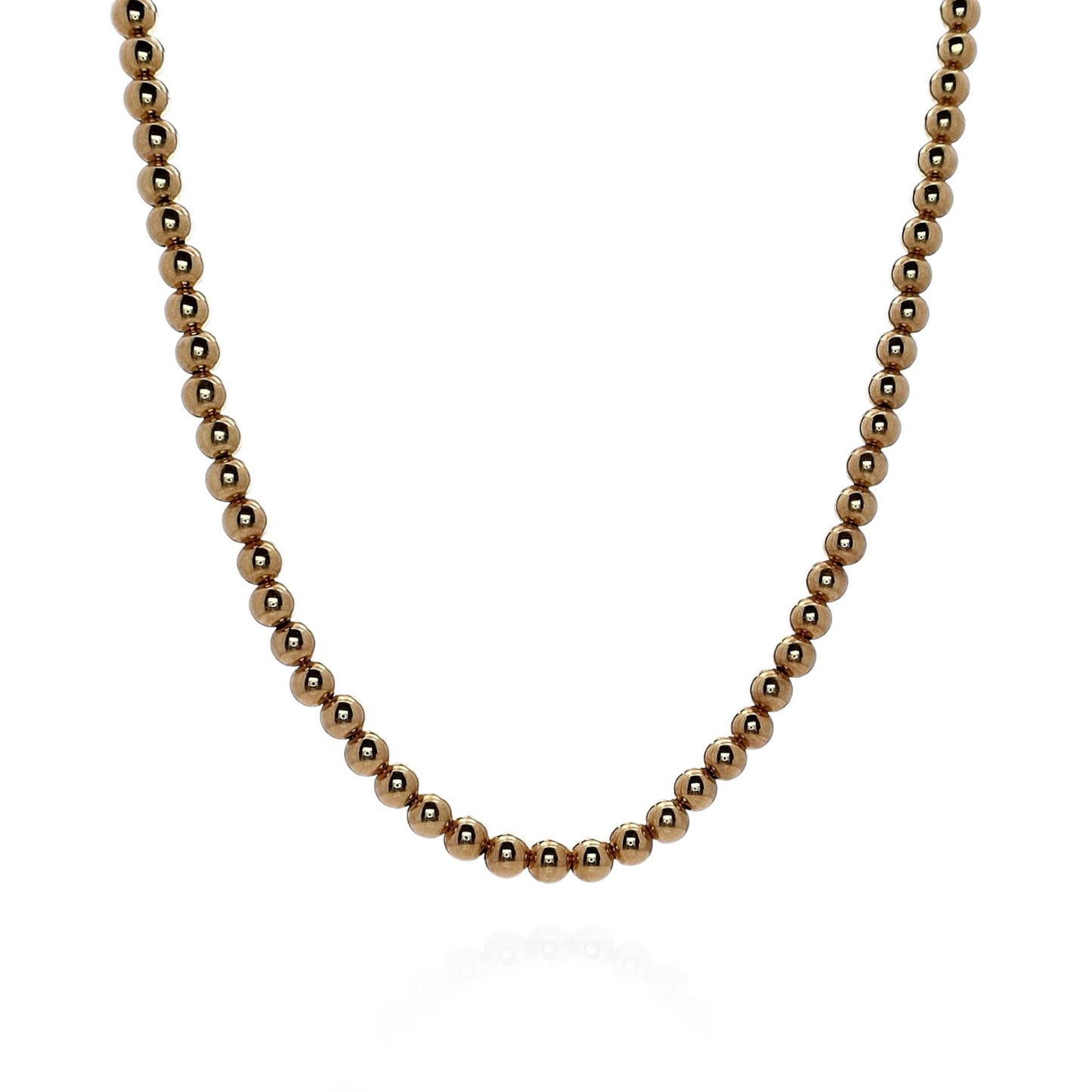 14k Yellow Gold 16-18" Polished Bead Necklace