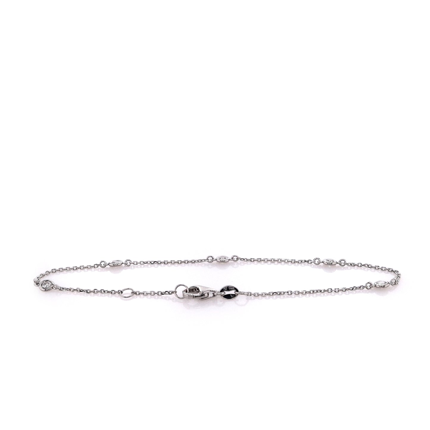 14k White Gold 7.5" 0.20-0.30ct Diamonds By The Yard Chain Bracelet