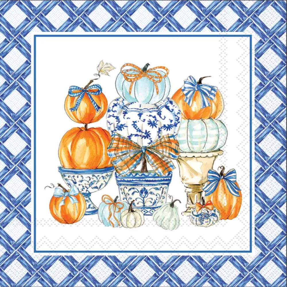Boston International Chinoiserie Pumpkin Topiary Cocktail Napkins - Pack of 20