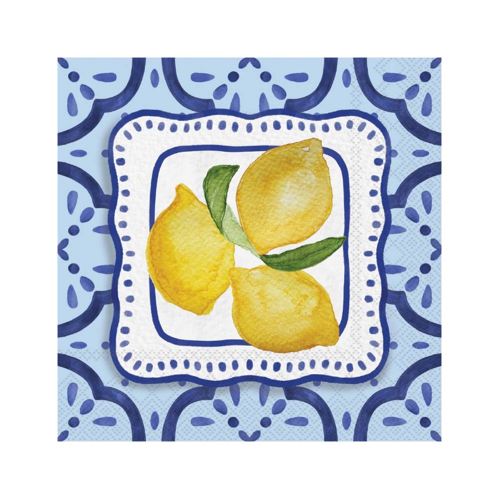 Amalfi Cucina Lemons Paper Cocktail Napkins - Pack of 20