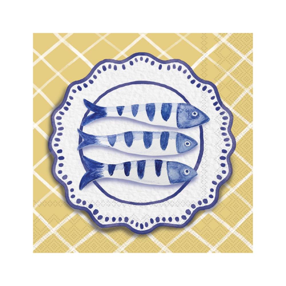 Amalfi Cucina Fish Paper Cocktail Napkins - Pack of 20