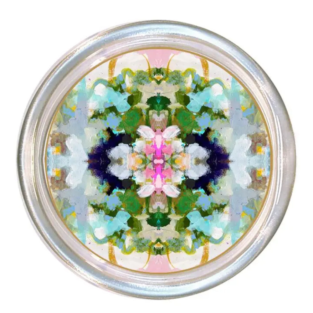 Colorful abstract design in a coaster  on a white background