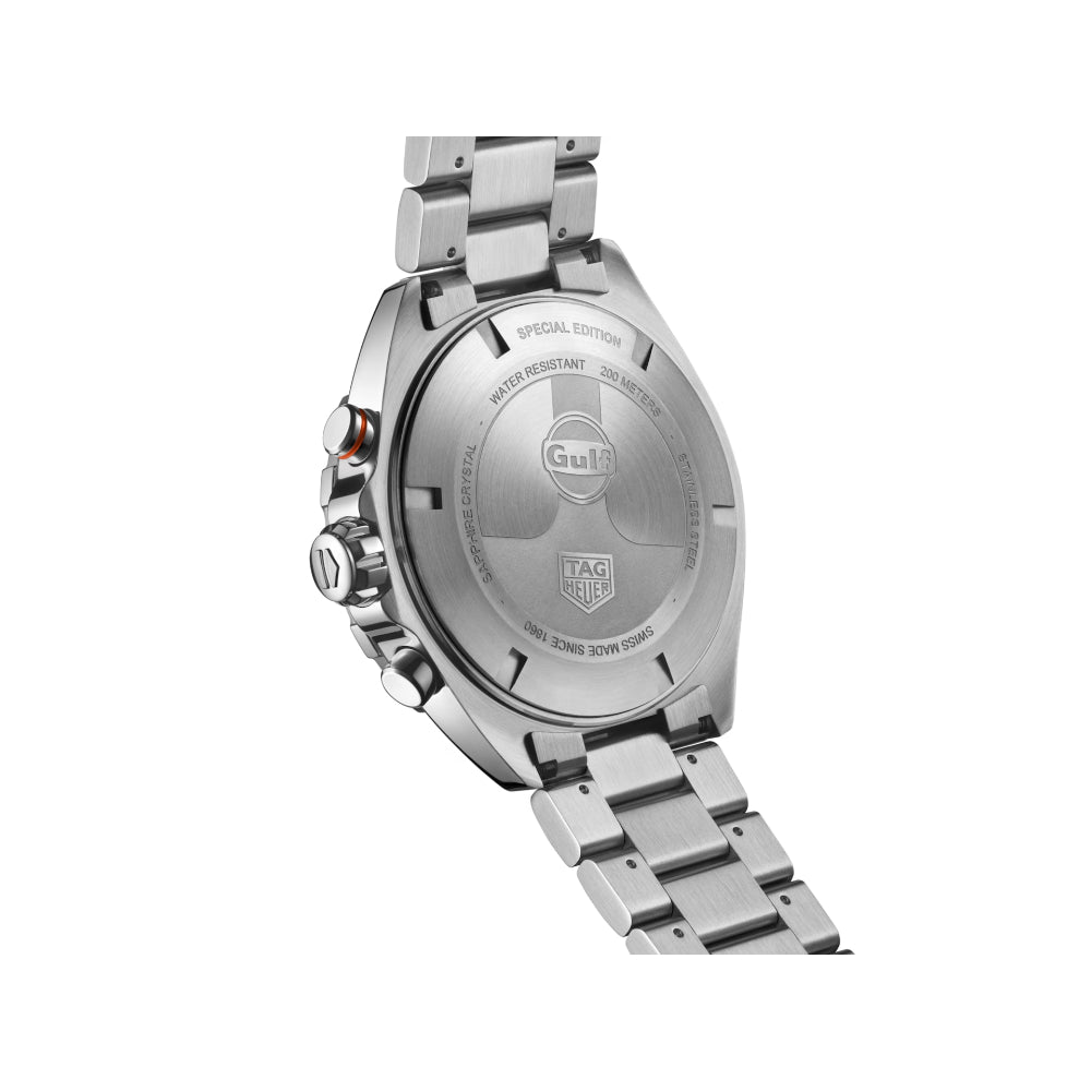 Tag Heuer Formula 1 X Gulf Quartz Chrono 43mm, Steel - Blue/Orange Dial