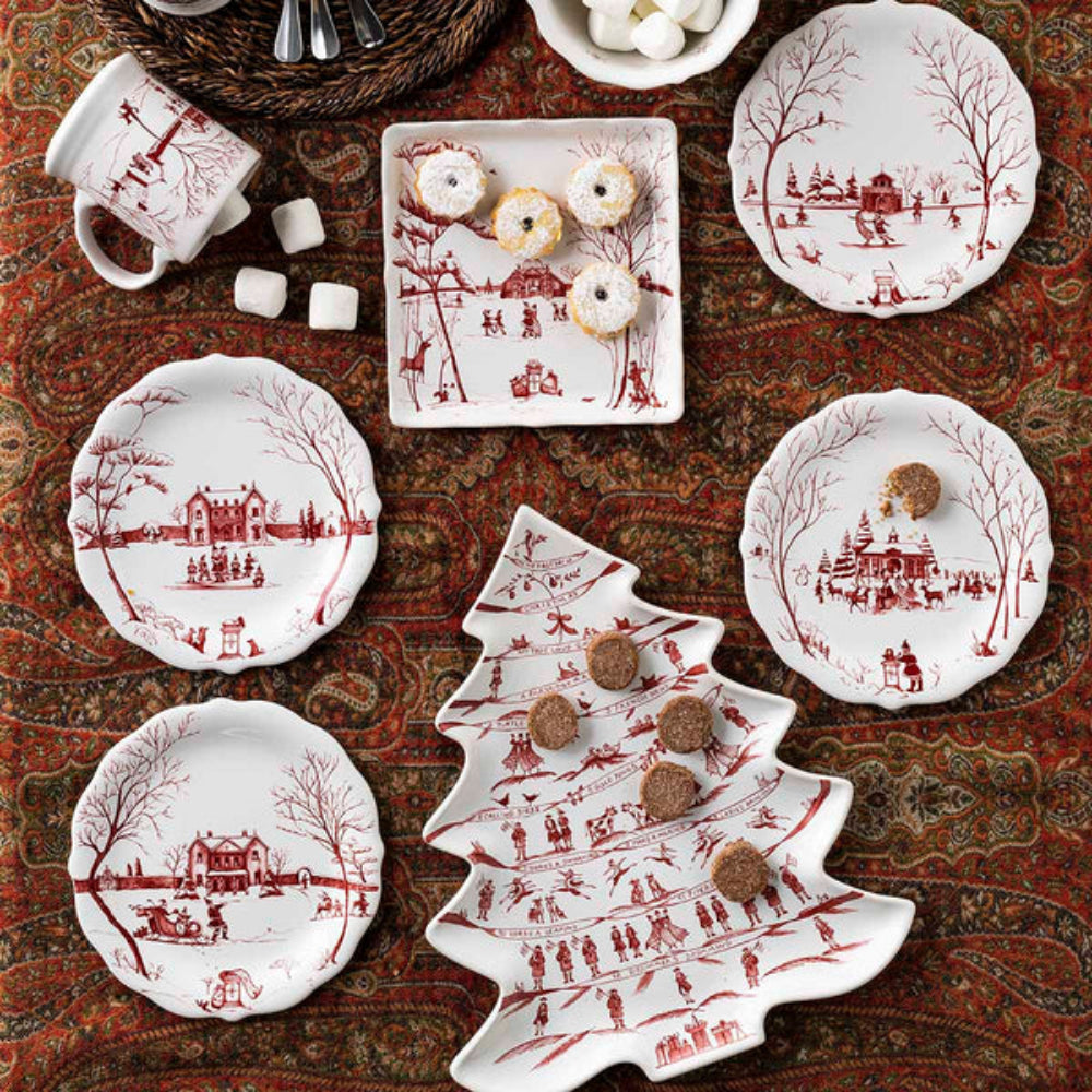 Juliska Country Estate Winter Frolic Party Plate Assorted-Set of 4