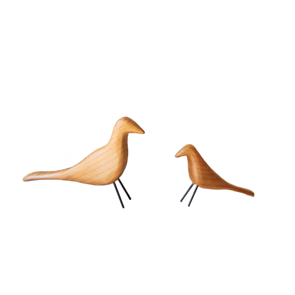 Kalalou Carved Wood Birds - Set of 2