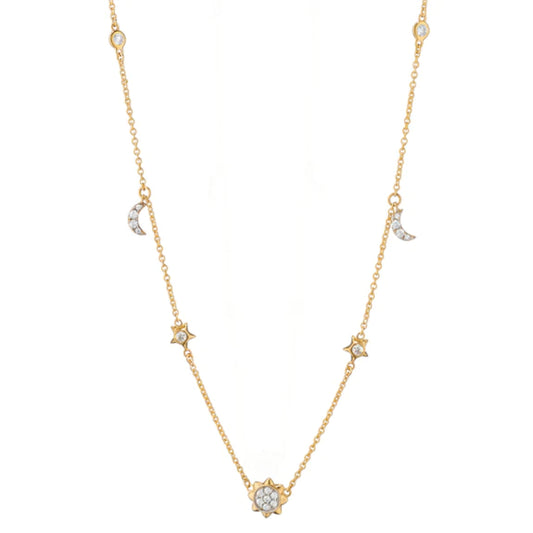 Monica Rich Kosann 18k Sun, Moon & Stars Necklace