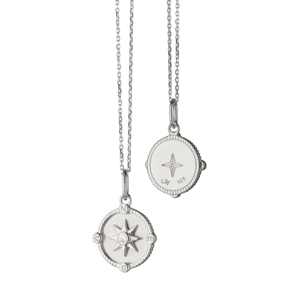 Monica Rich Kosann Mini "Adventure" Compass Charm Necklace