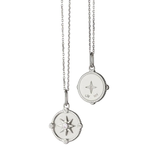 Monica Rich Kosann Mini "Adventure" Compass Charm Necklace