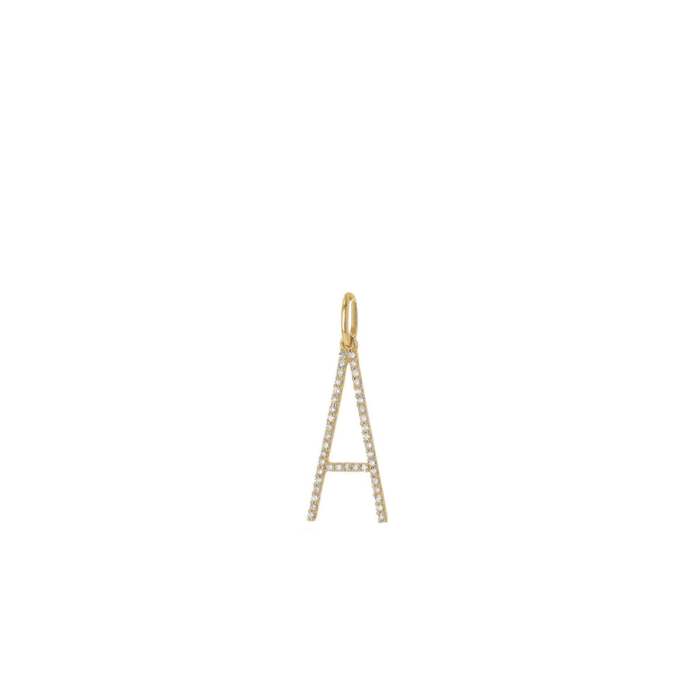 Rachel Reid 14k Oversized Diamond Letter Charm