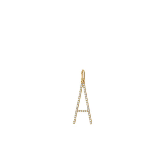 Rachel Reid 14k Oversized Diamond Letter Charm