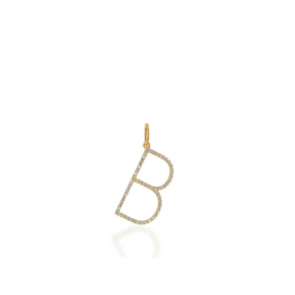 Rachel Reid 14k Oversized Diamond Letter Charm