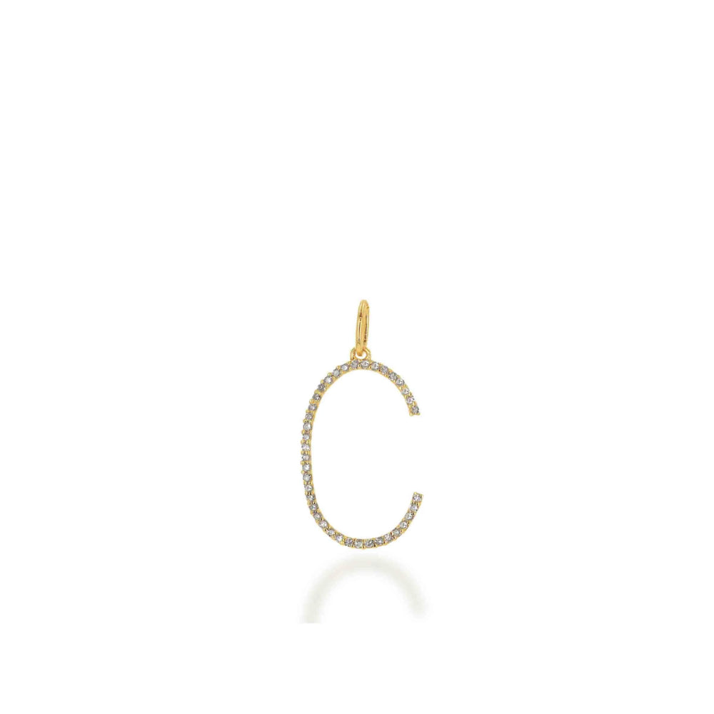 Rachel Reid 14k Oversized Diamond Letter Charm