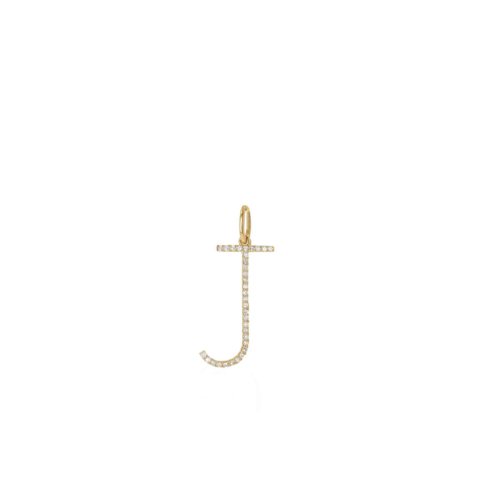 Rachel Reid 14k Oversized Diamond Letter Charm