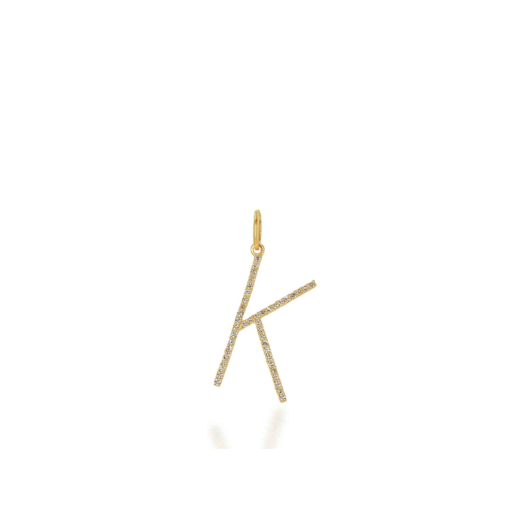 Rachel Reid 14k Oversized Diamond Letter Charm