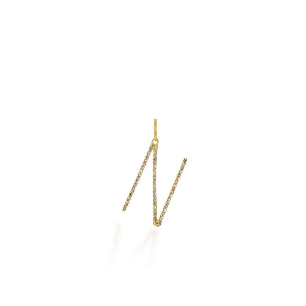Rachel Reid 14k Oversized Diamond Letter Charm