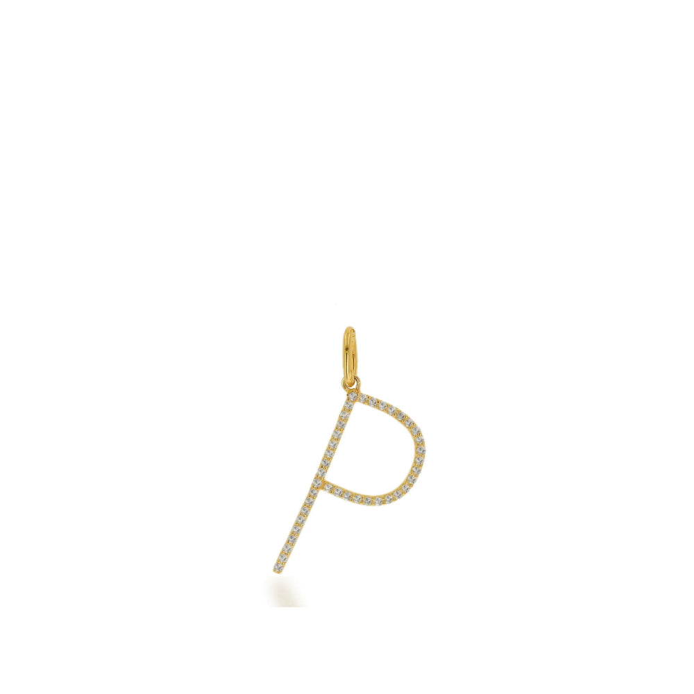 Rachel Reid 14k Oversized Diamond Letter Charm