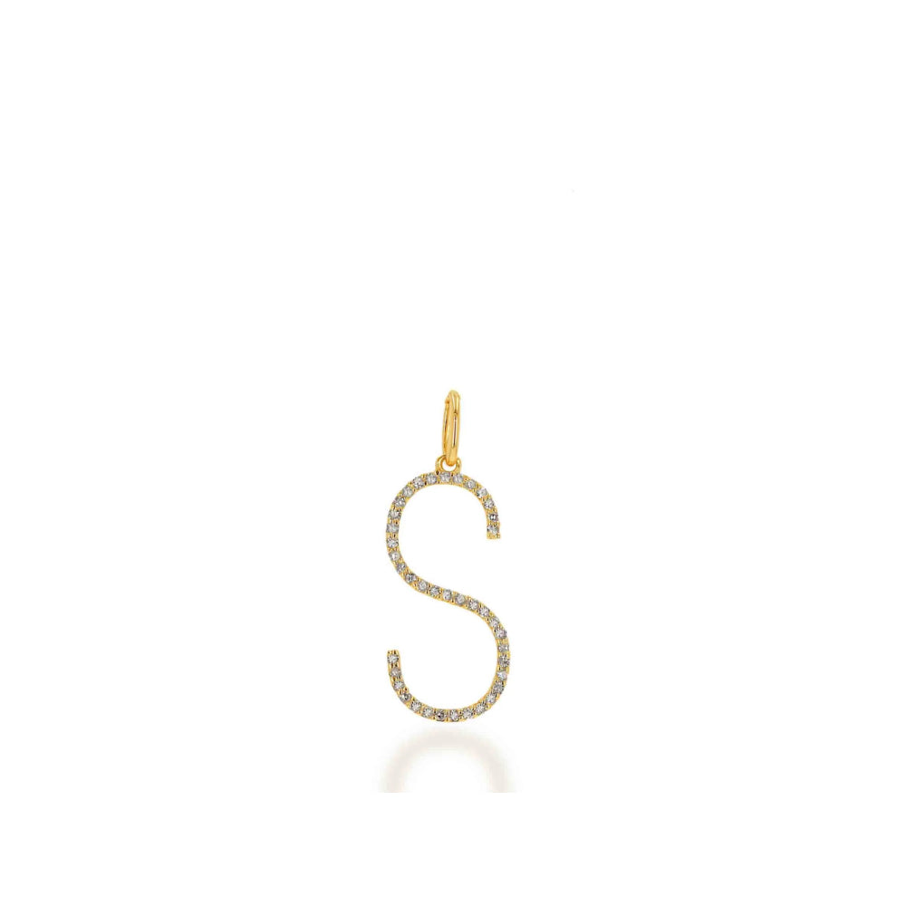 Rachel Reid 14k Oversized Diamond Letter Charm
