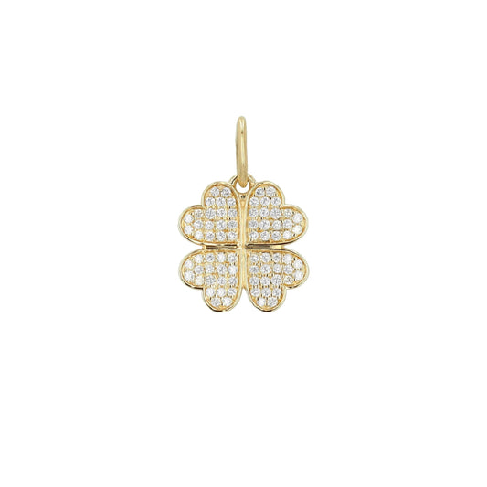 Rachel Reid 14k Diamond Clover Charm