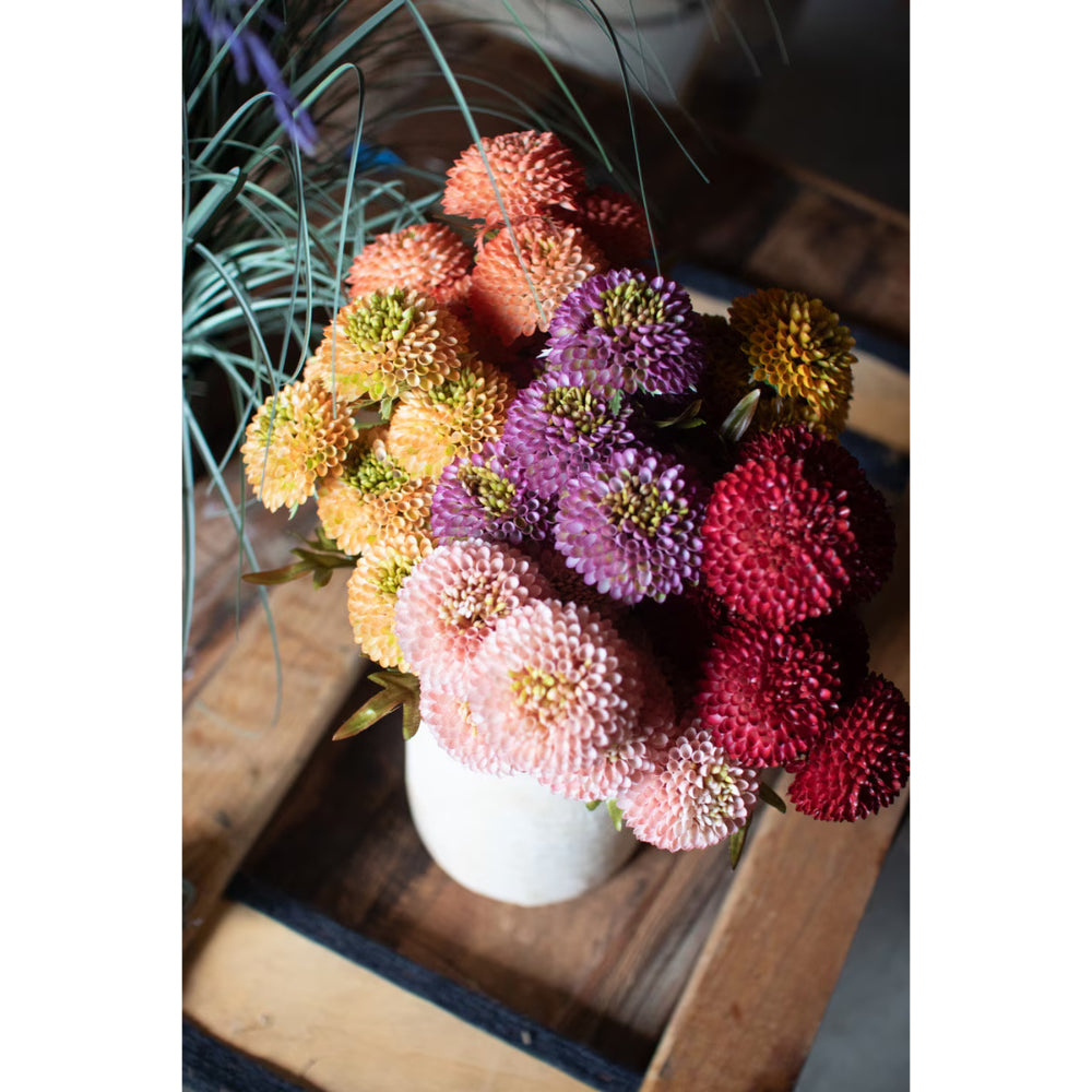 Kalalou Bundle of 7 Artificial Ball Dahlias