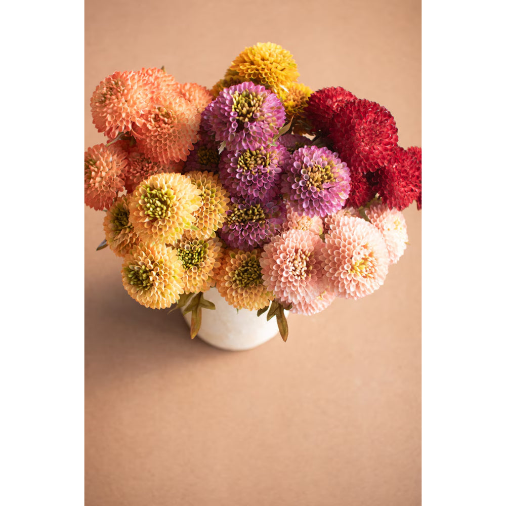 Kalalou Bundle of 7 Artificial Ball Dahlias