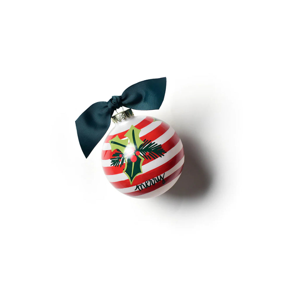 Coton Colors Holly Stripe Glass Ornament