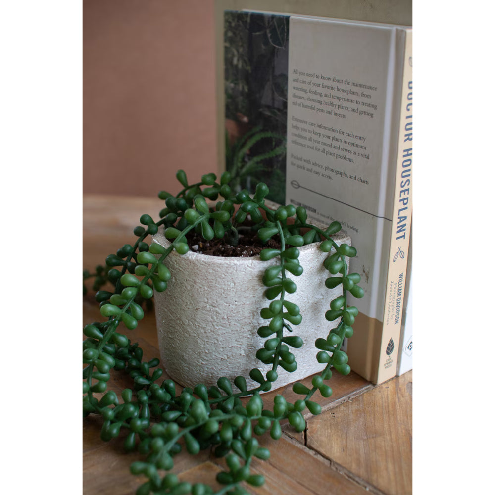 Kalalou White Concrete Bookend Planters - Set of 2