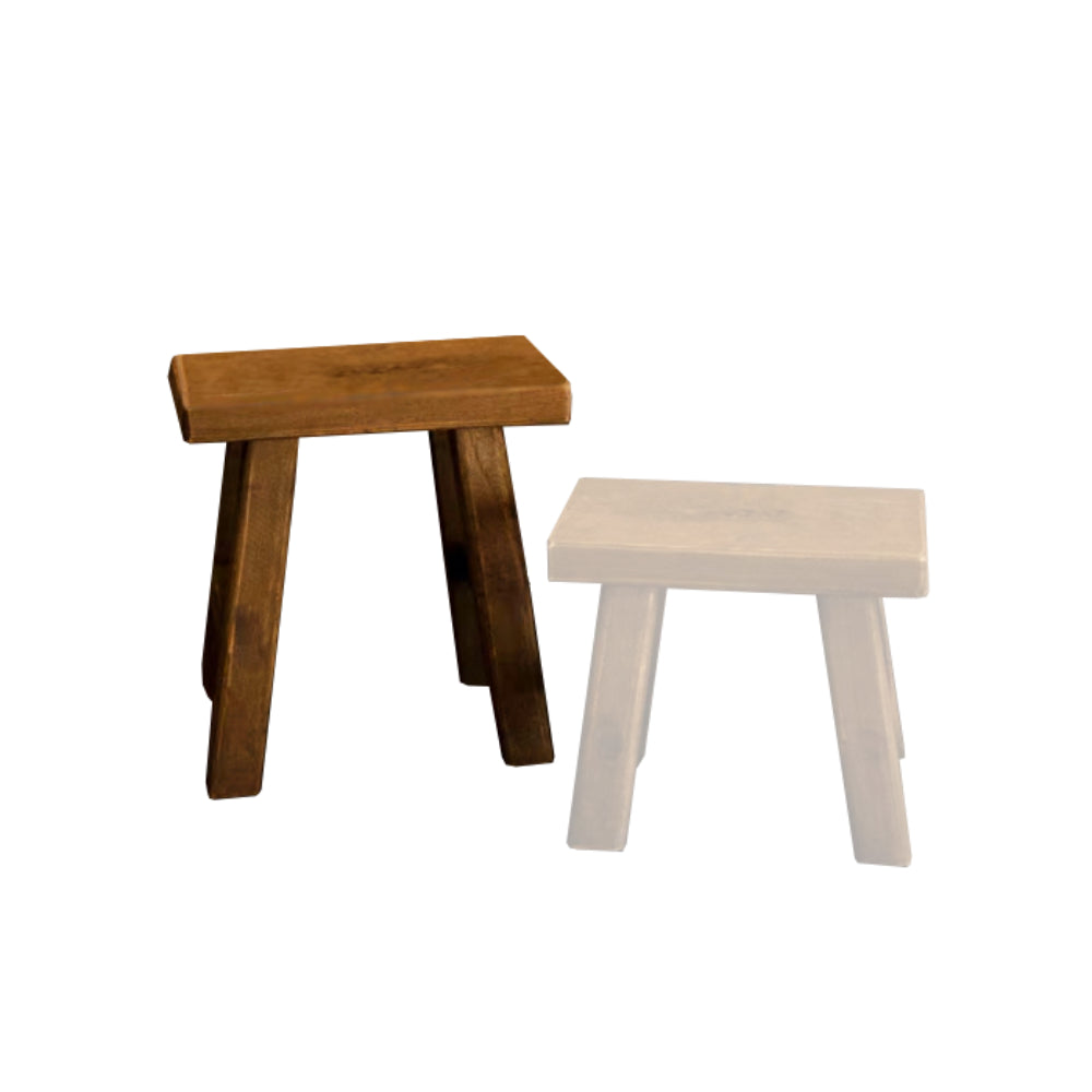 Kalalou Dark Brown Rectangle Wood Stools "In-Store Only"