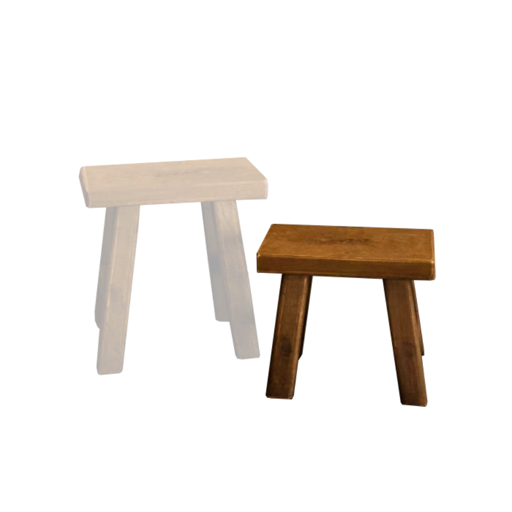 Kalalou Dark Brown Rectangle Wood Stools "In-Store Only"