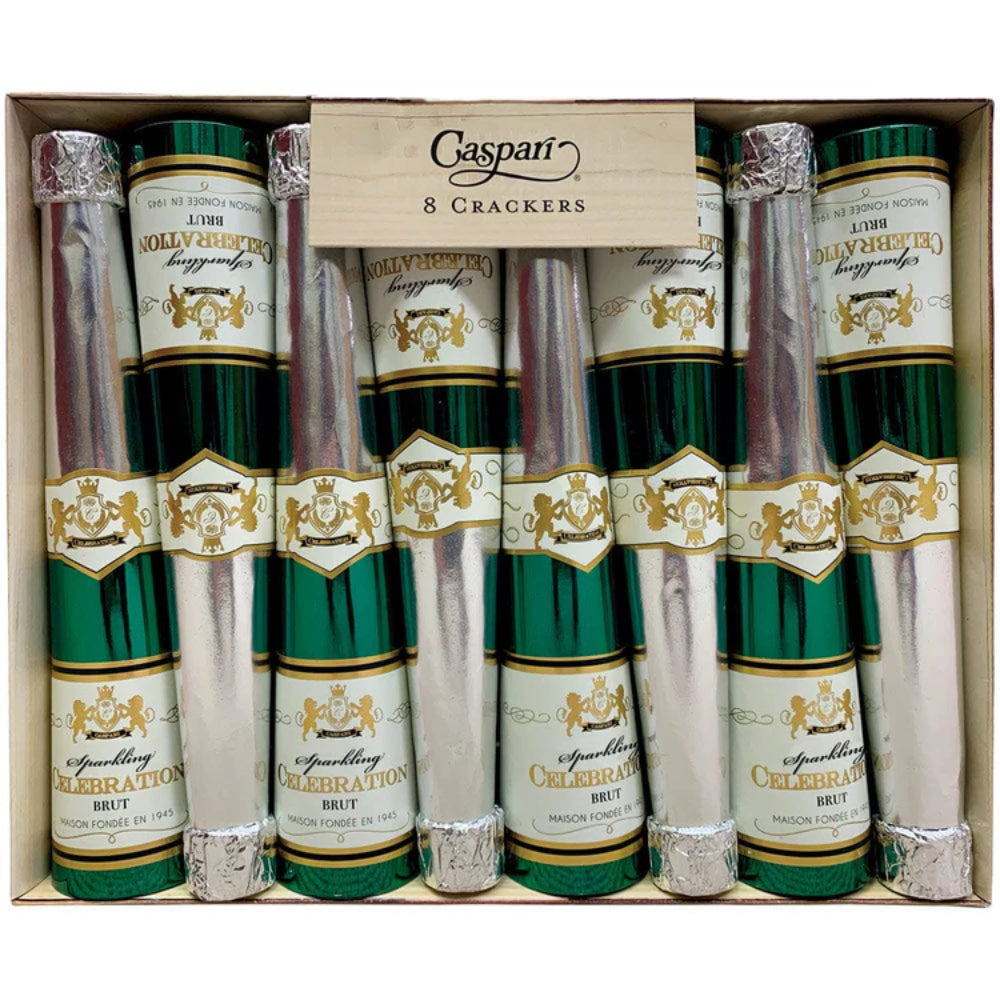 Caspari Sparkling Wine Bottle Luxury Cone Crackers - Set of 8