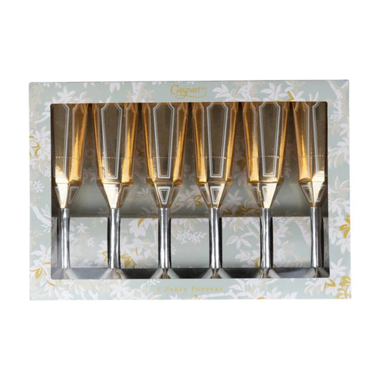 Caspari Sparkling Flutes Party Poppers - Set of 6