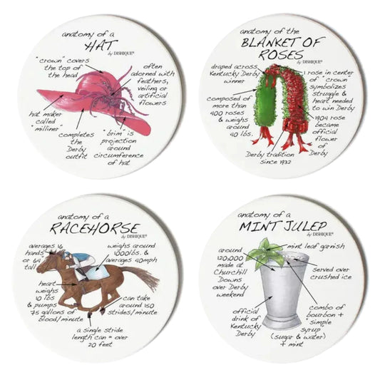 Dishique Derby Anatomy Coasters - Set of 4
