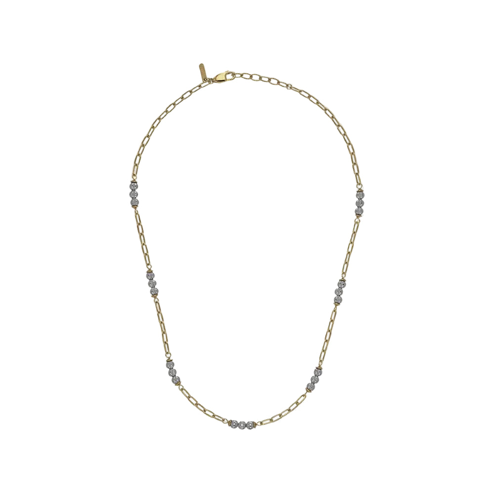 Desmos "Crystal Nova" Two-Tone Paperclip Chain Necklace, 18"