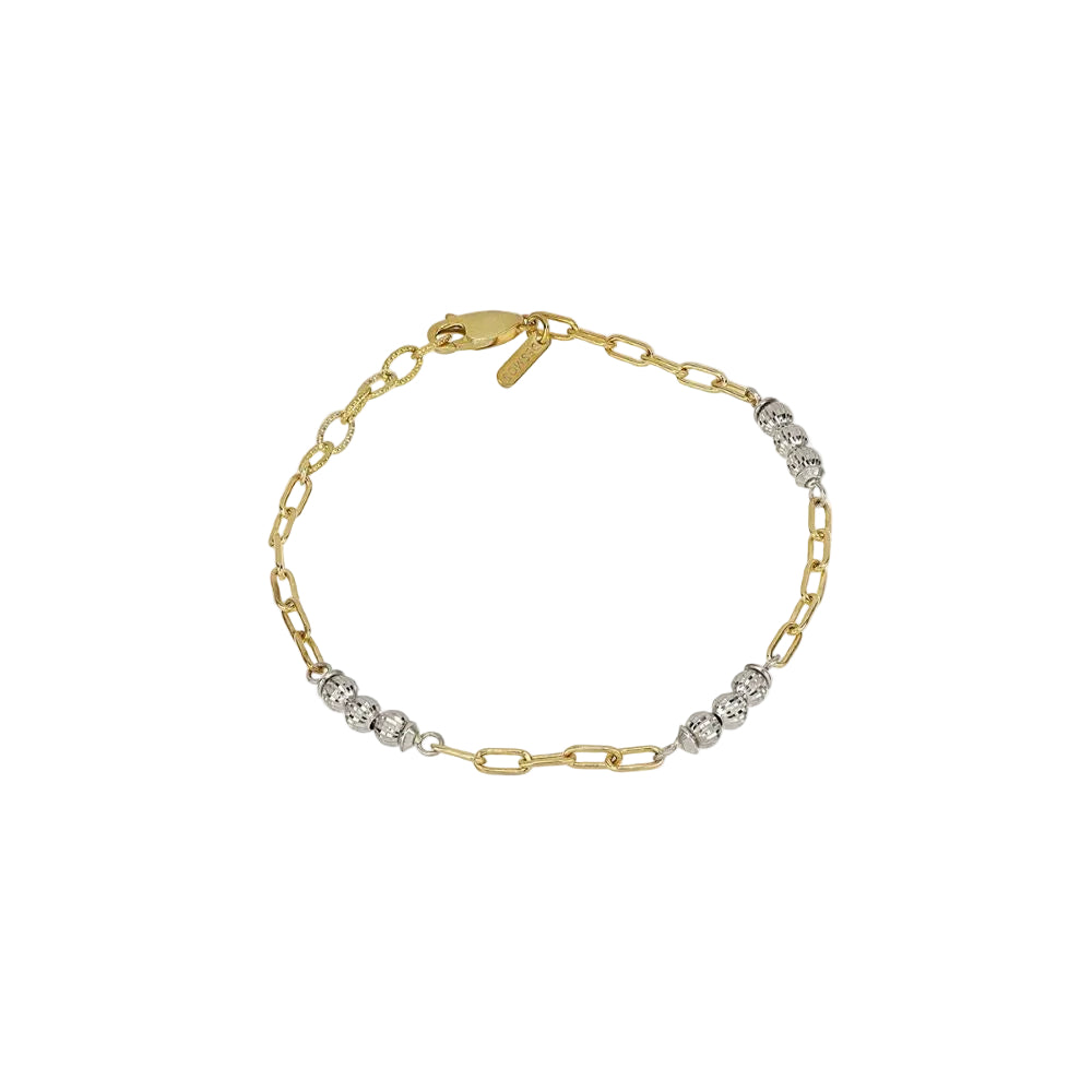 Desmos "Crystal Nova" Two-Tone Paperclip Chain Bracelet, 7.25"