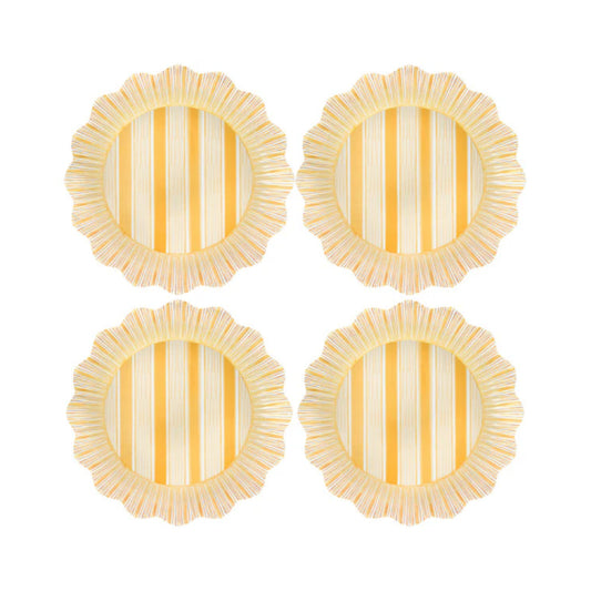 Juliska Cabana Stripe Melamine Dinner Plate Set of 4 - Sunshine