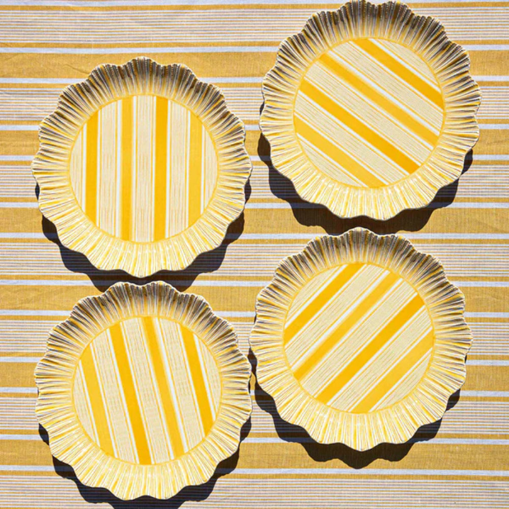 Juliska Cabana Stripe Melamine Dinner Plate Set of 4 - Sunshine