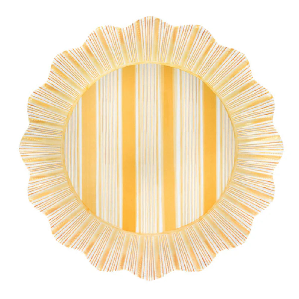 Juliska Cabana Stripe Melamine Dinner Plate Set of 4 - Sunshine
