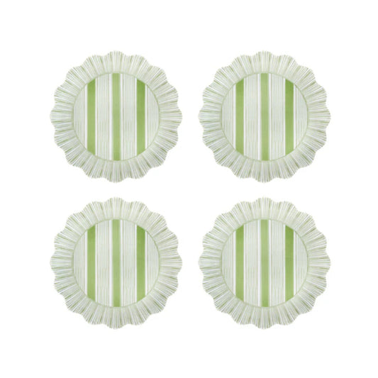 Juliska Cabana Stripe Melamine Dessert/Salad Plate Set of 4 - Seagrass