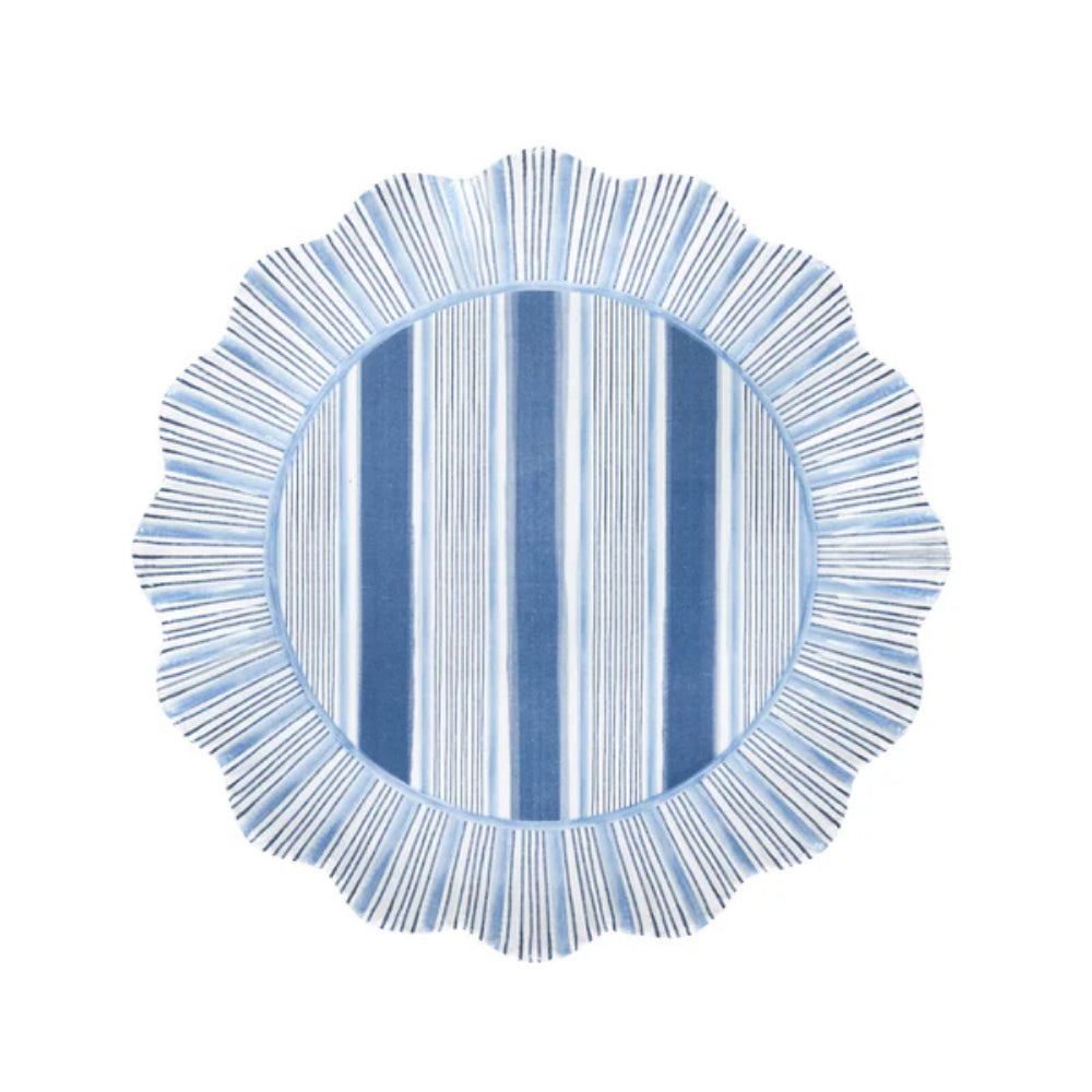 Juliska Cabana Stripe Melamine Dessert/Salad Plate Set of 4 - Ocean