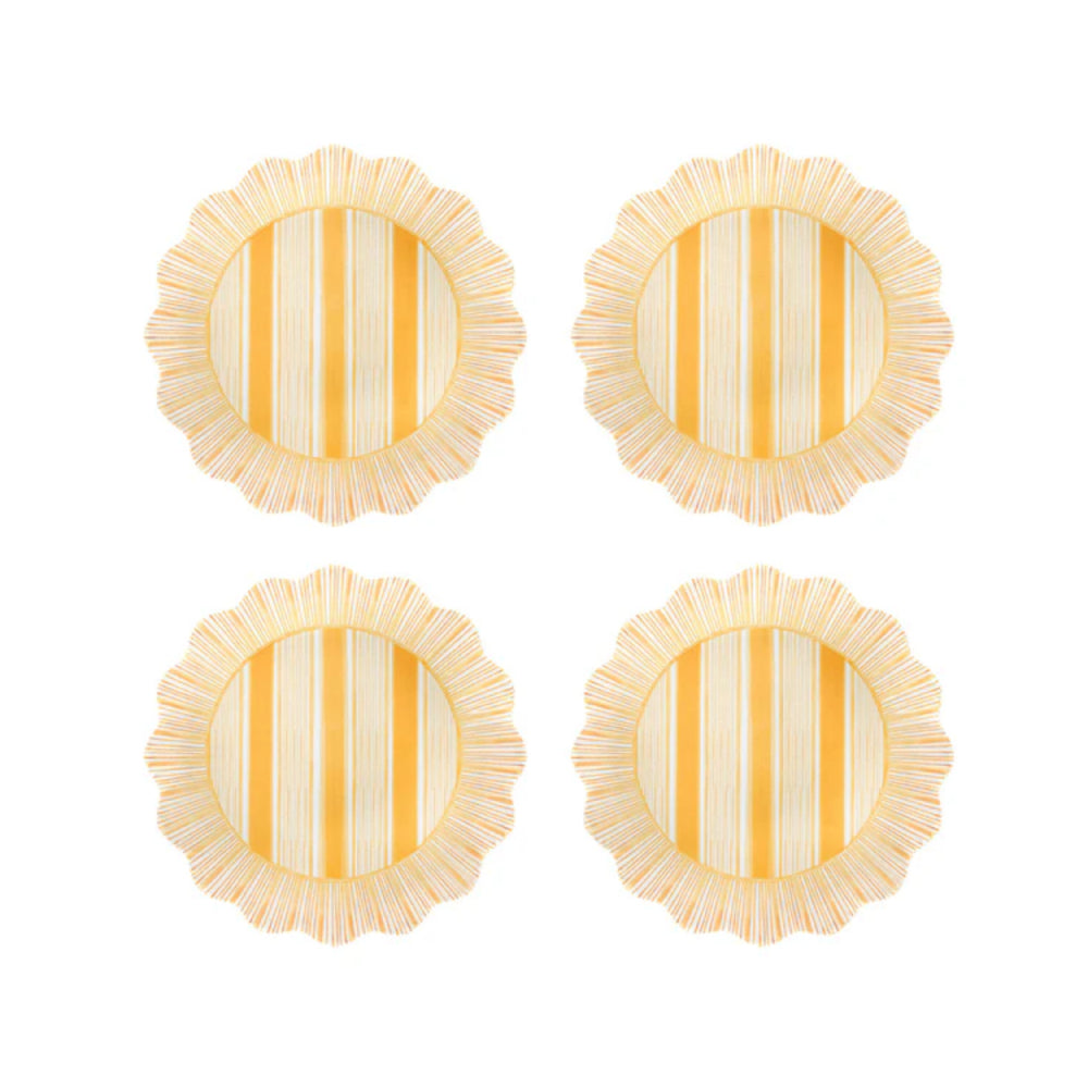 Juliska Cabana Stripe Melamine Dessert/Salad Plate Set of 4- Sunshine
