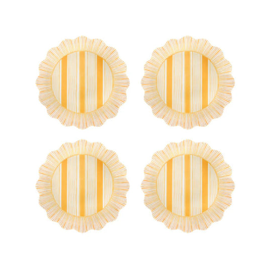 Juliska Cabana Stripe Melamine Dessert/Salad Plate Set of 4- Sunshine