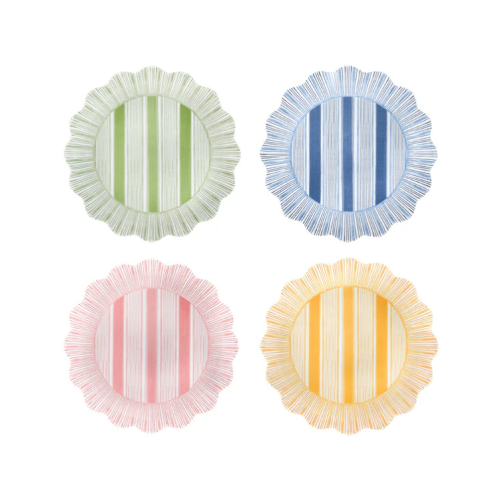 Juliska Cabana Stripe Melamine Dessert/Salad Plate Set of 4- Multi