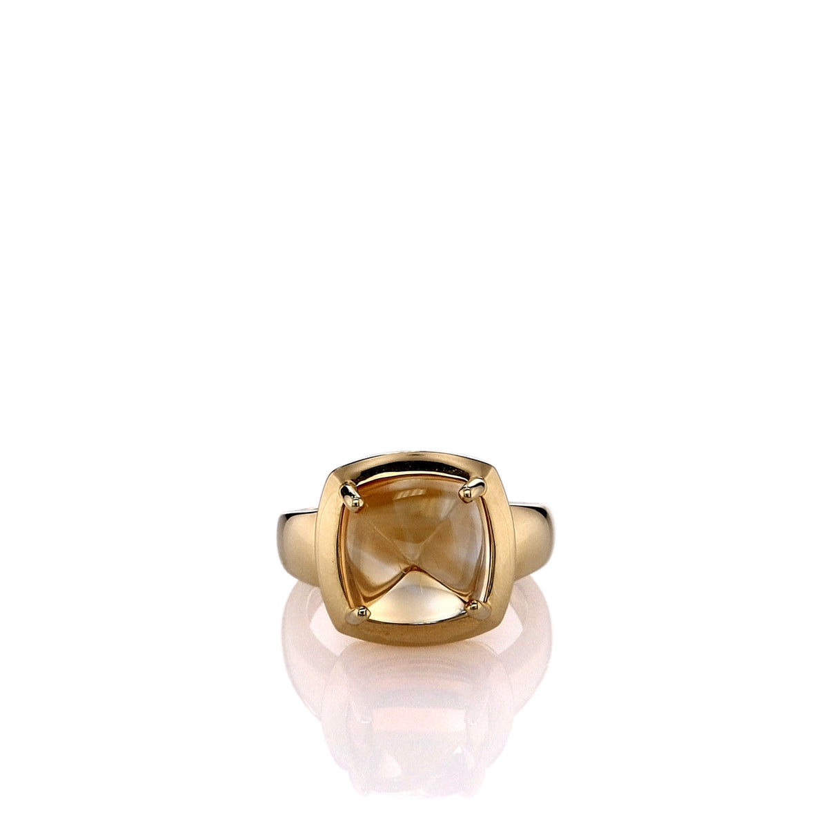 Lisa Nik 18k Yellow Gold Square Sugarloaf Citrine Ring – Smyth Jewelers