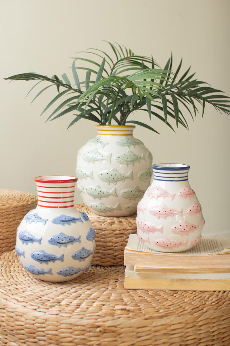 Kalalou Ceramic Fish Vase