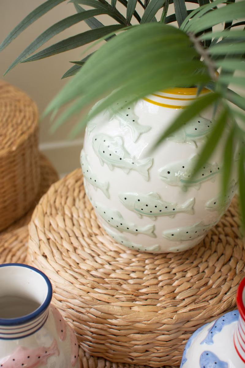 Kalalou Ceramic Fish Vase