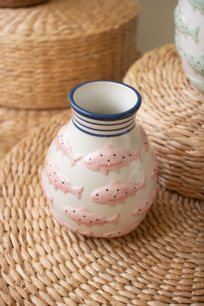 Kalalou Ceramic Fish Vase