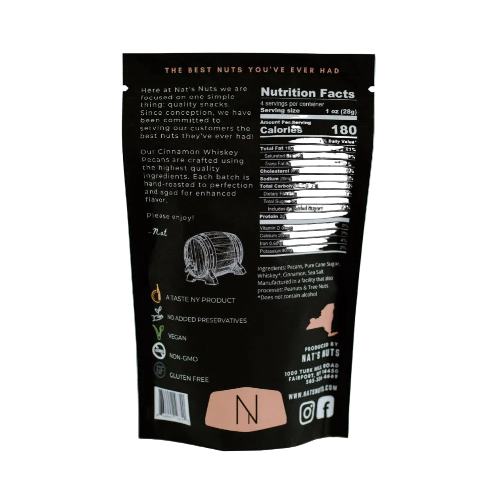 Nat's Nuts Cinnamon Whiskey Pecans - 4oz